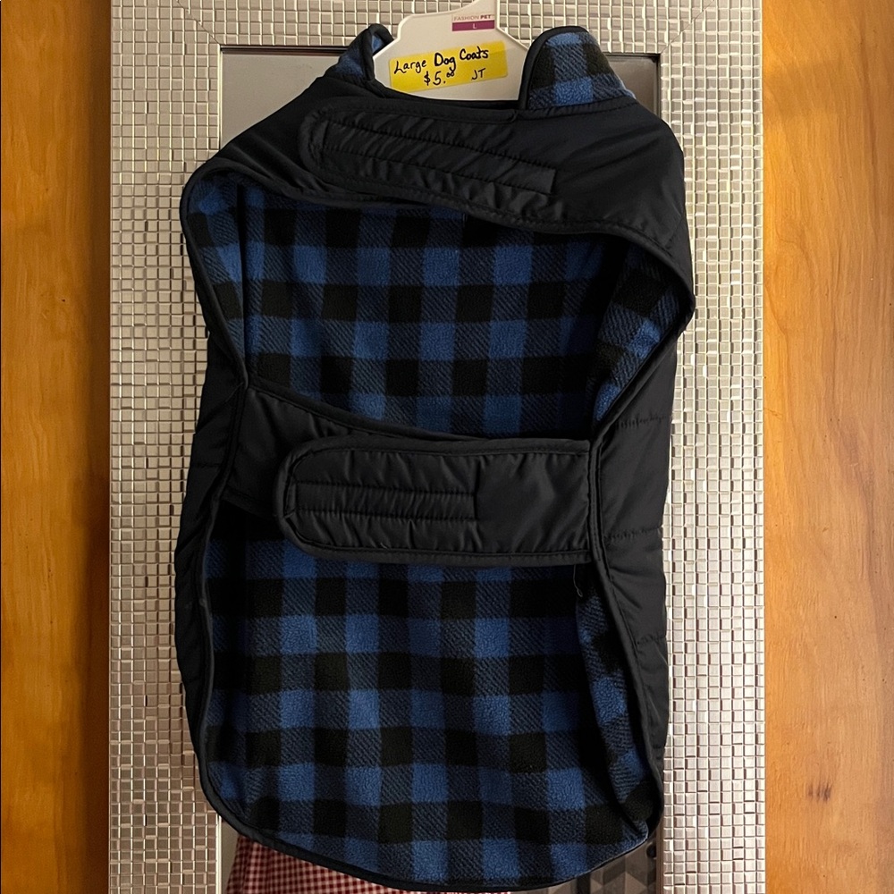 Coleman Black and Blue Plaid Dog Coat